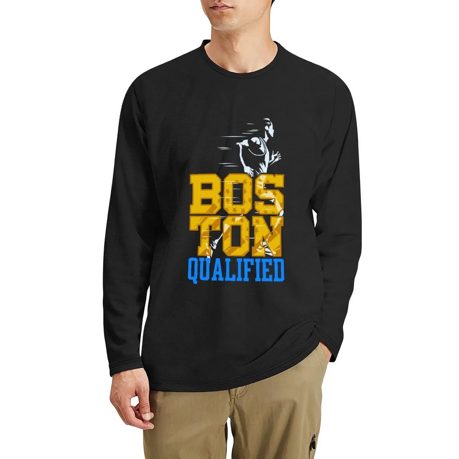Boston Qualified Annual Marathon Training, Boston Support Crew Marathon Runnah Long T-Shirt aesthetic clothes tshirts for men