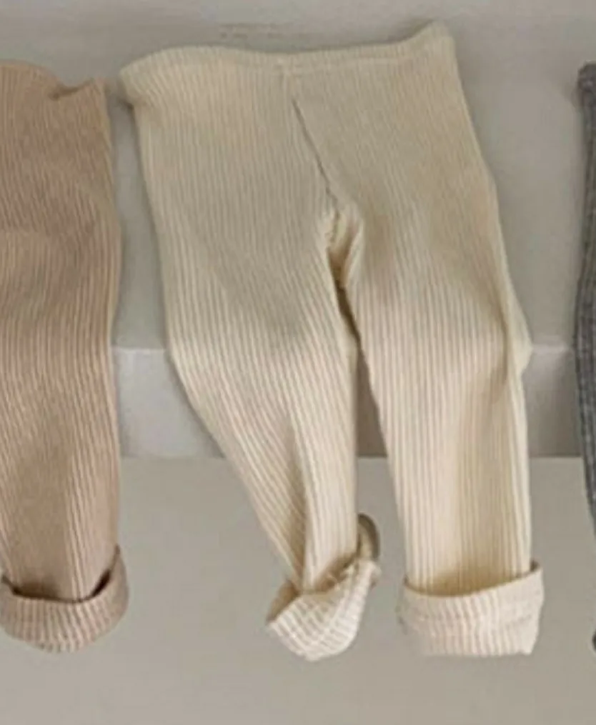 Leggings décontractés à taille élastique pour garçons et filles, vêtements pour bébés, pantalons simples, document solide, tout match avec tout, style simple, automne 2024