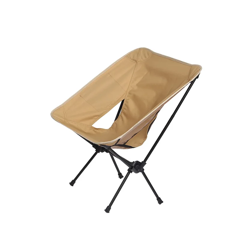 Premium Beige Outdoor Camping Folding Chairs Daddy Ultralight Gardren Furniture Relaxing Chair Fishing Supplies with Pocket