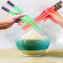 1 Pair Led Lightsaber Chopsticks Luminous Chopsticks Detachable Washable Bpa Free Food Safe Kitchen Tableware Party Disco Props