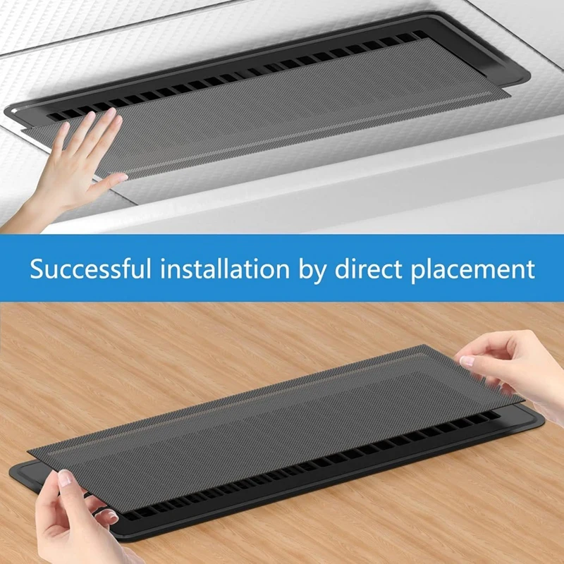 Cubiertas de ventilación de piso, cubiertas de ventilación magnéticas de 4x12 pulgadas, filtro de ventilación de pantalla de malla, cubiertas de ventilación de registro de piso para piso de casa