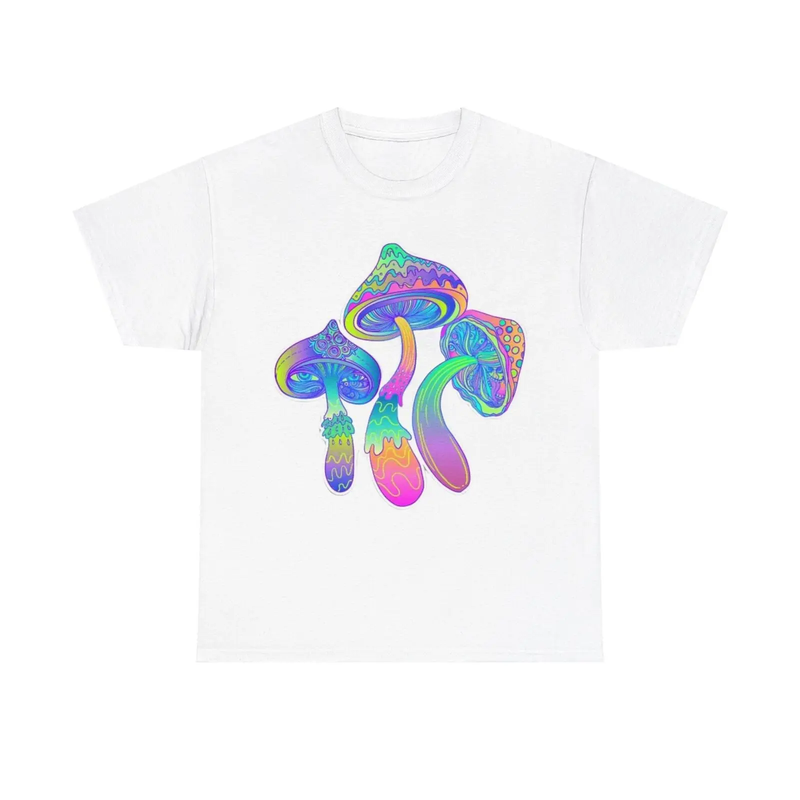 

Trippy Mushrooms Tshirt Groovy 70s retro Phish Unisex Heavy Cotton Tee