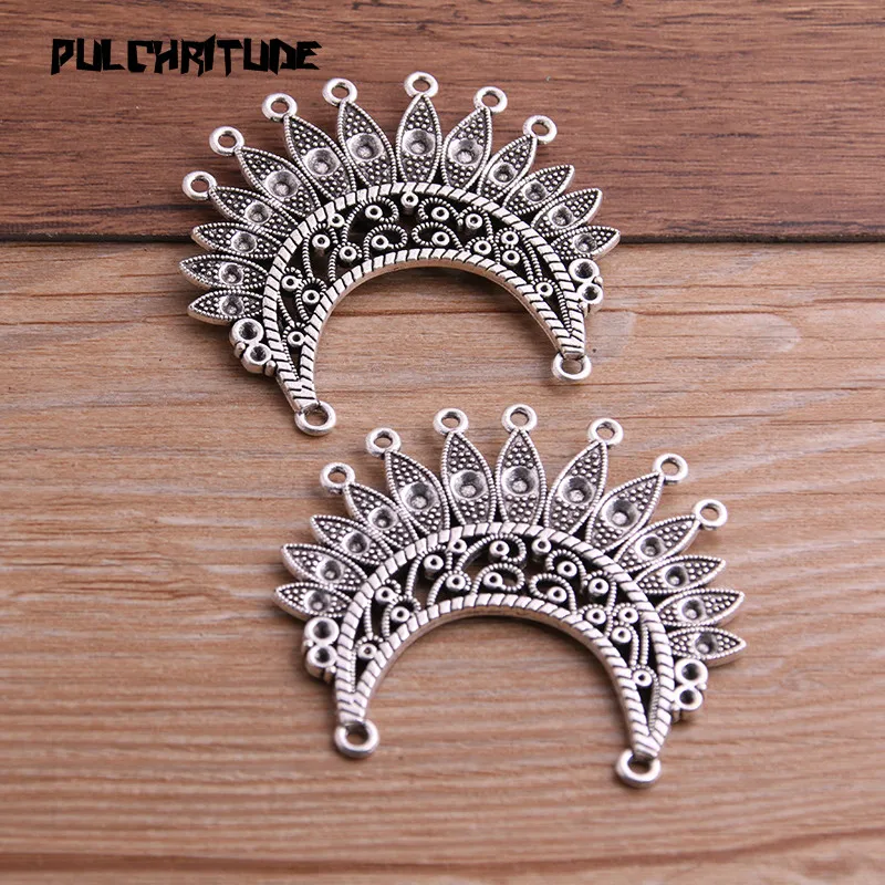 1PCS 50*54mm Two Color Necklace Charm Women Jewelry Fashion Porous Connector Pendant Necklace