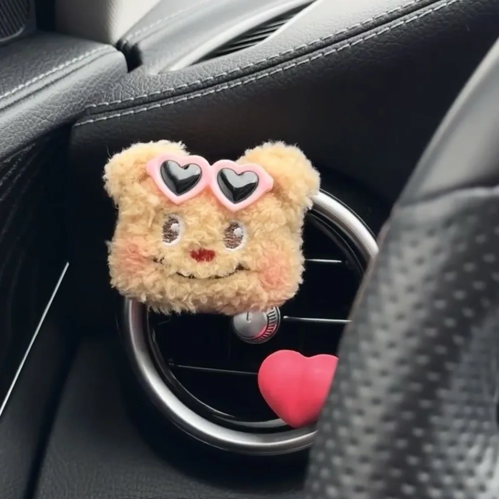 Car Perfume Clip Cute Butter Bear Air Outlet Car Air Freshener Peach Blossom Aroma Diffuser Car Decoration Accessories Fresh Air