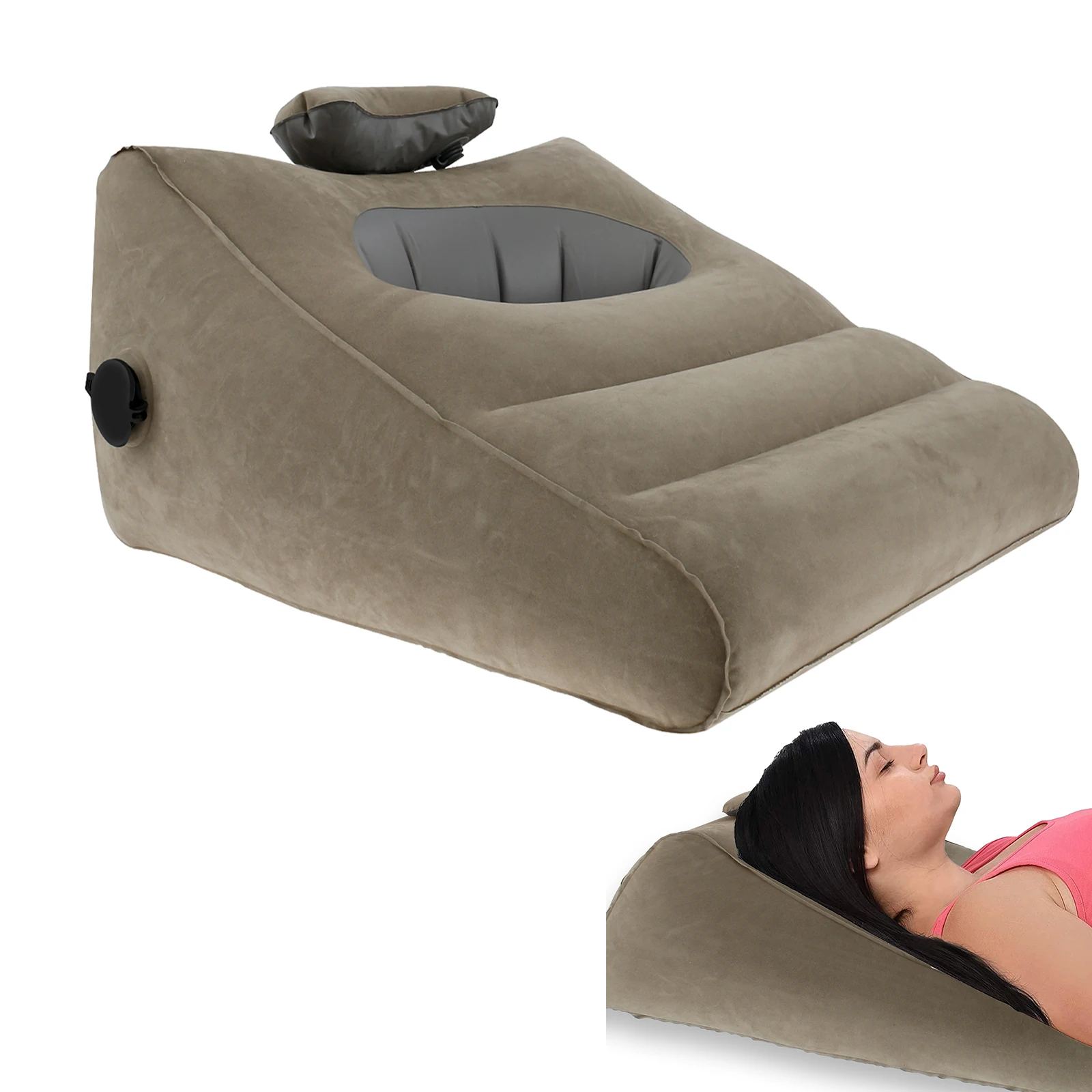 Inflatable Pillow Lightweight Travel Wedge Pillow Bed Multifunctional Support Pillow Cushion Ergonomic Camping Rest Game Cushion