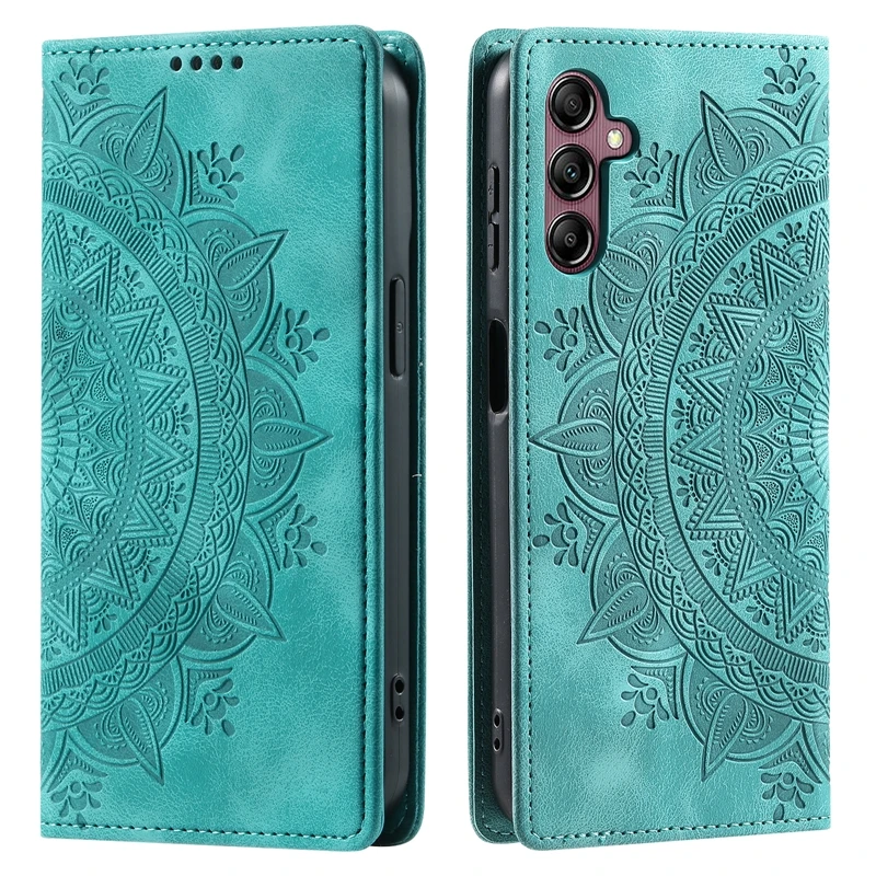 Casing Magnetik untuk Etui Samsung A17 5G Casing Sampul Flip Kulit Mandala untuk Samsung Galaxy A17 SM-A176B A 17 4G SM-A175F Fundas