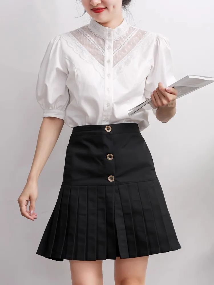 Japanese JK Girl Uniform Sleeveless Chef Dress Nordic School Kitchen Apron with Pleated Skirt Waterproof Overalls for Women