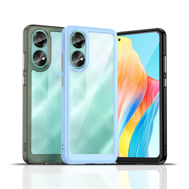 For OPPO A78 4G Clear Case For OPPO A78 Cover Coque Funda Hard Translucent Soft Frame Shockproof Clear Case For OPPO A78