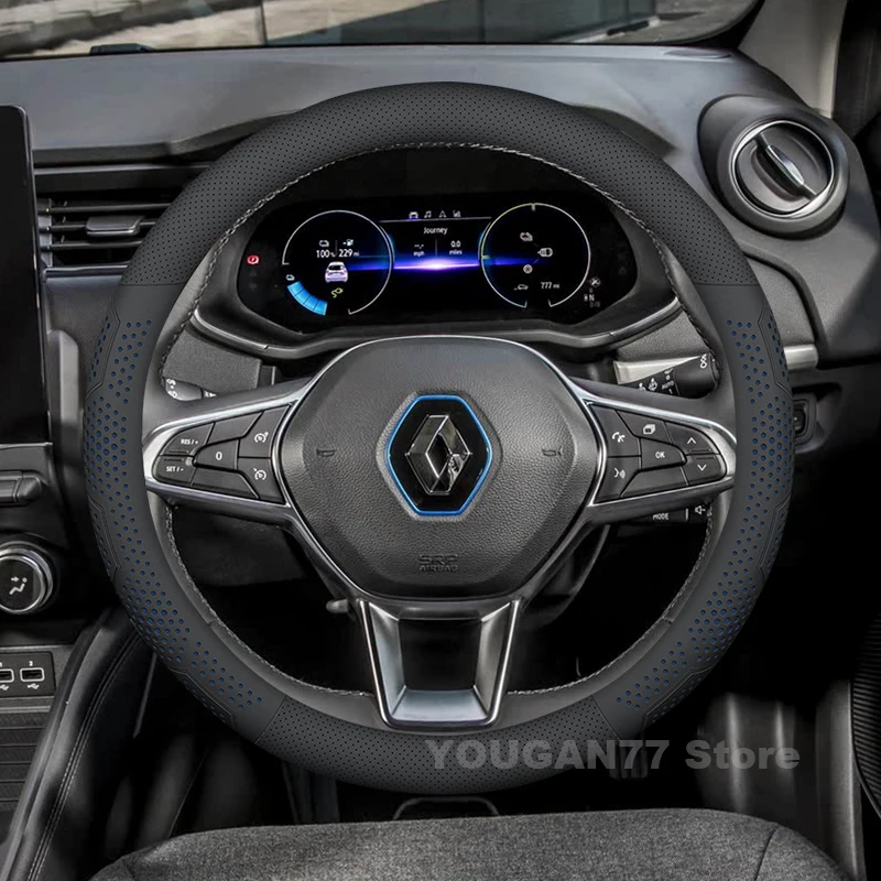 

Leather Car Steering Wheel Cover For Renault ZOE 2016-2020 Ultra Thin Non-slip Auto Steering Wheel Renault ZOE Accessories