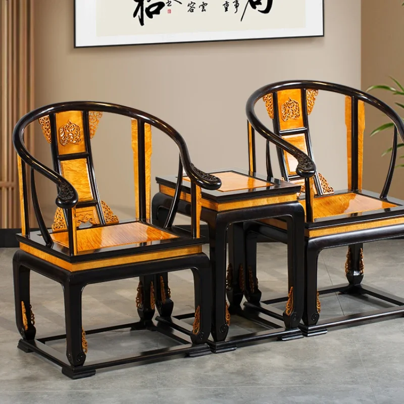 Customized three piece set of mahogany furniture for the Golden Silk Nanmu Palace Chair