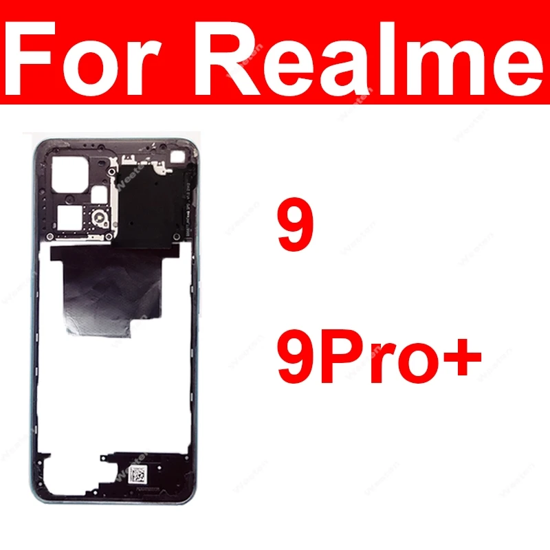 Middle Frame Housing For Realme 9 4G 9 Pro Plus Middle Frame Cover Holder Bezel with Side Button with NFC Replacement Parts