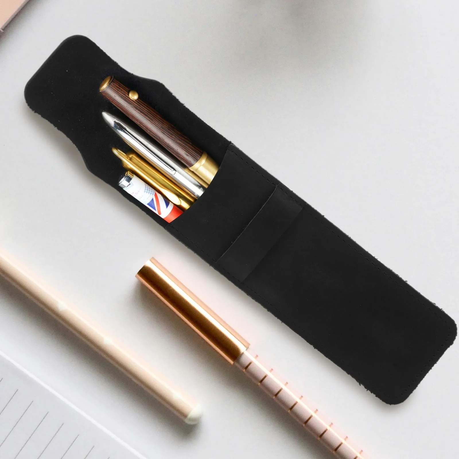 

Pen Storage Pouch Holder Sleeve For Fountain Ballpoint Pens Scratch-Proof Protective Case Lightweight Organizer Bag