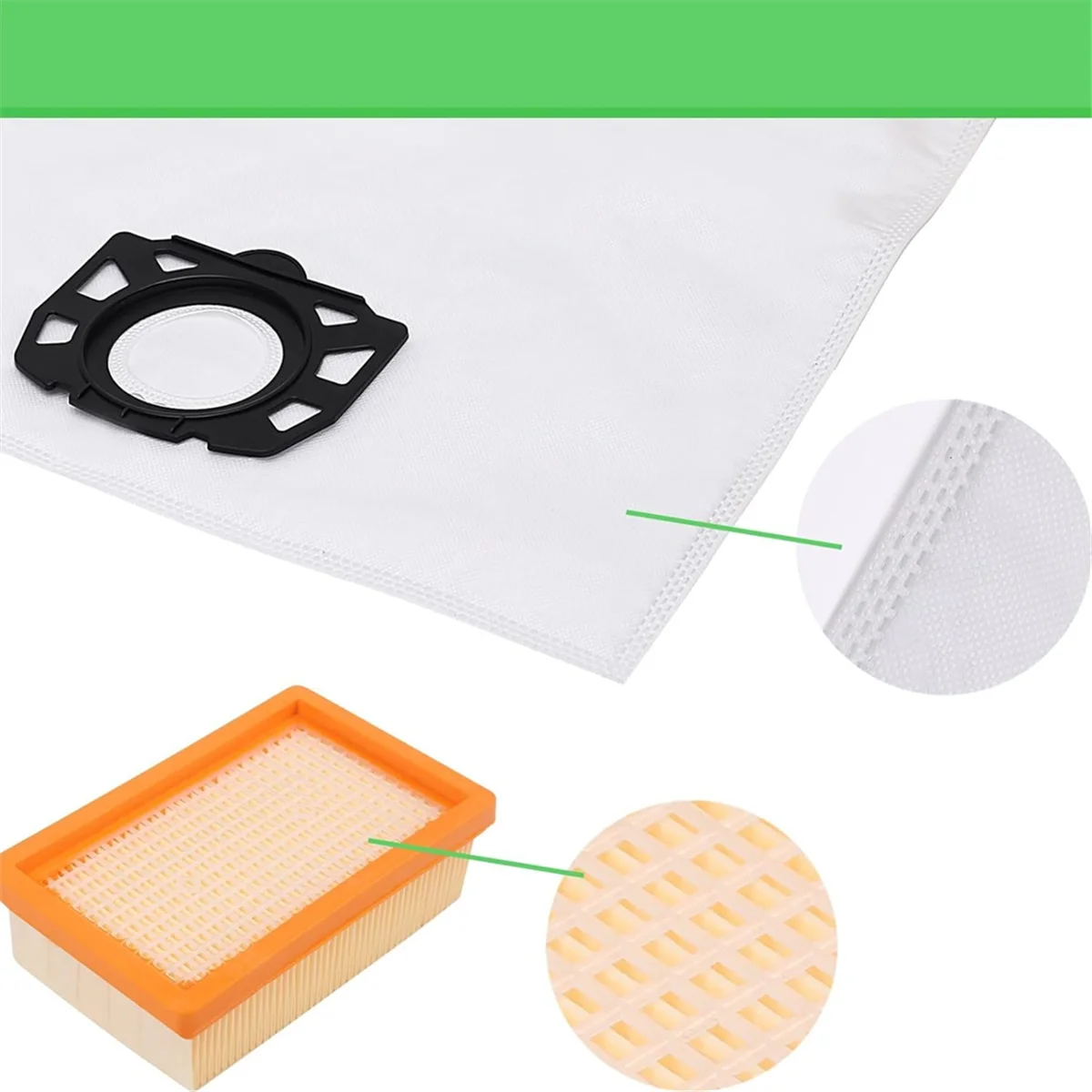 ถุงดูดฝุ่นตัวกรอง2.863-006.0สำหรับ WD4คาร์เชอร์ WD6 WD5P อะไหล่อะไหล่เปลี่ยนเครื่องดูดฝุ่นระดับพรีเมียม WD6P