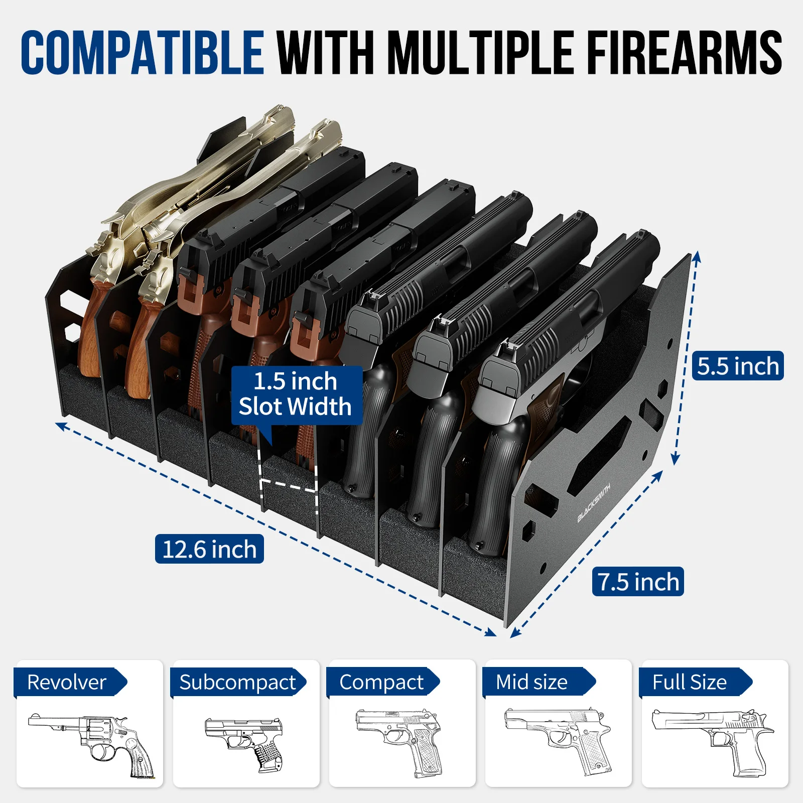 Smid 4/6/8 Slots Gun Rack Pistoolhouder Pistool Standhouder voor Gun Storage Organizer Display