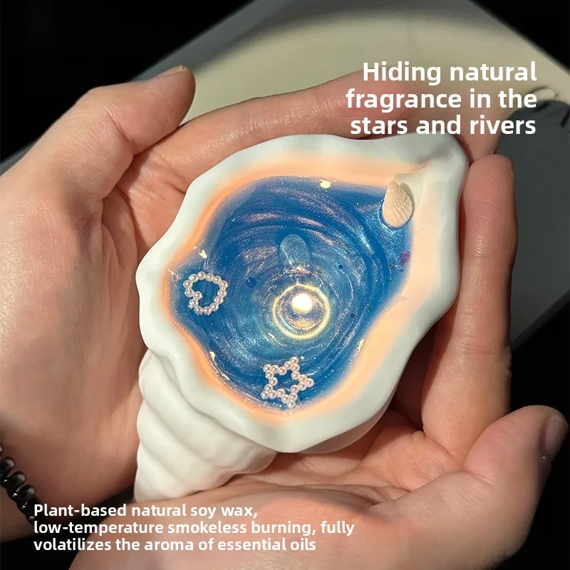 Conch shell scented candle creative handmade birthday gift souvenir bedroom ornament high-end long-lasting home