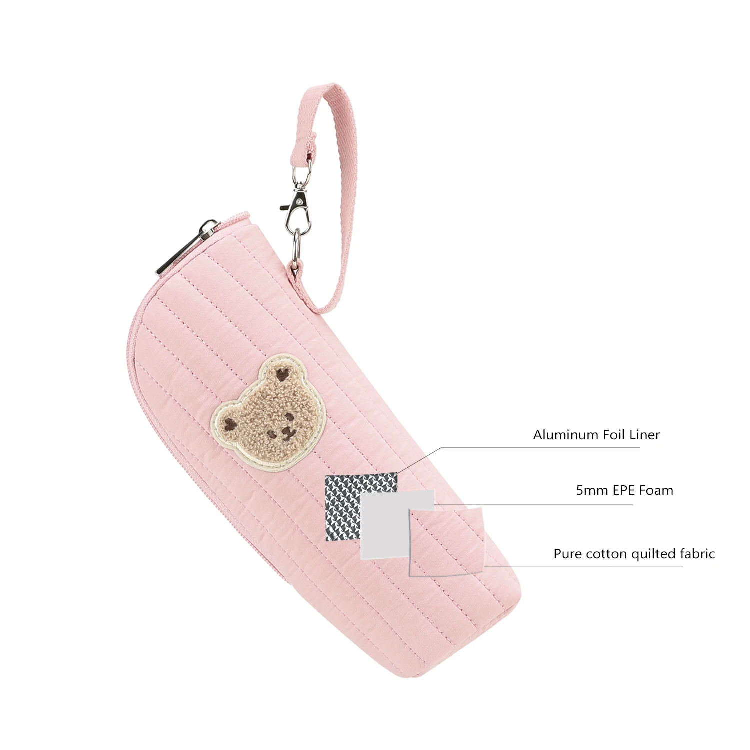 كيس زجاجات محمول من الألومنيوم للعزل والحفاظ على الحرارة. تخزين الزجاجات