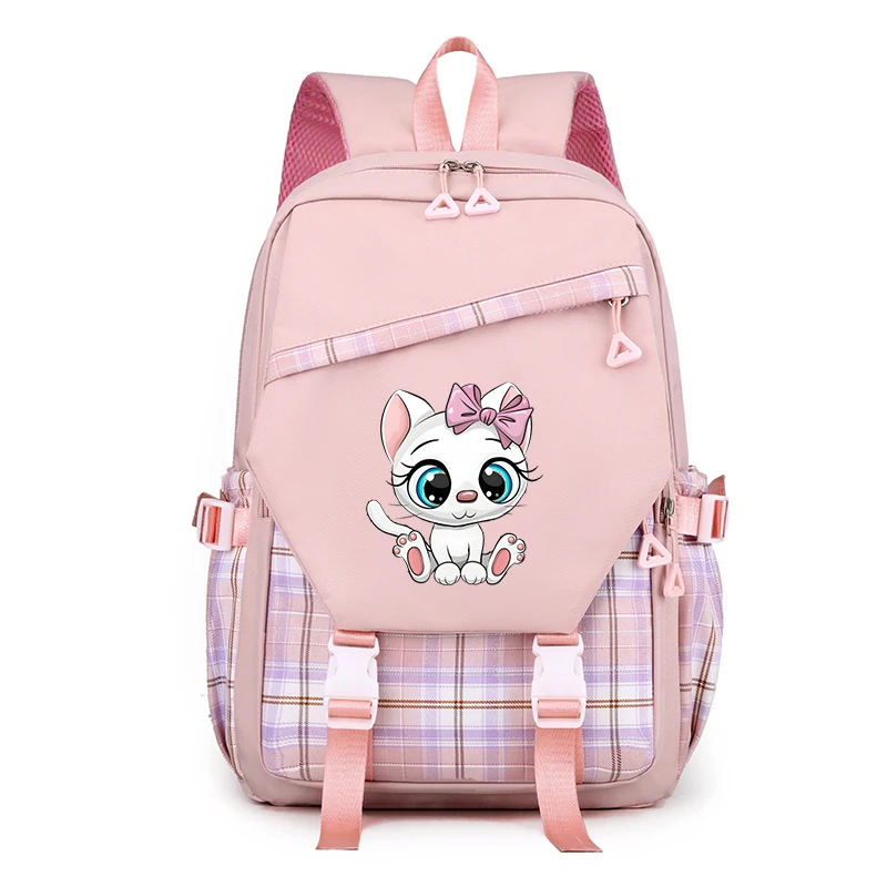 

Girl School Bag Pink Backpack Back Pack for Teenager Children Schoolbag Waterproof Primary Bagpack Funny Cat Cartoon Backpacks