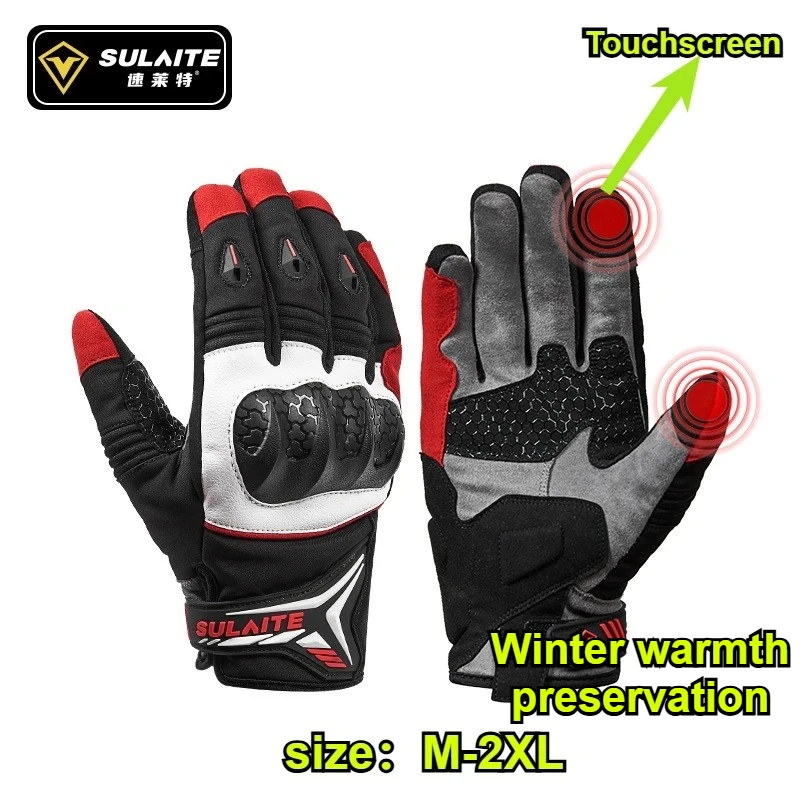 

SULAITE Winter Motorcycle Gloves TPU Anti-drop Full Finger Riding Gloves for Bikers motocross gloves motorcycle accessories