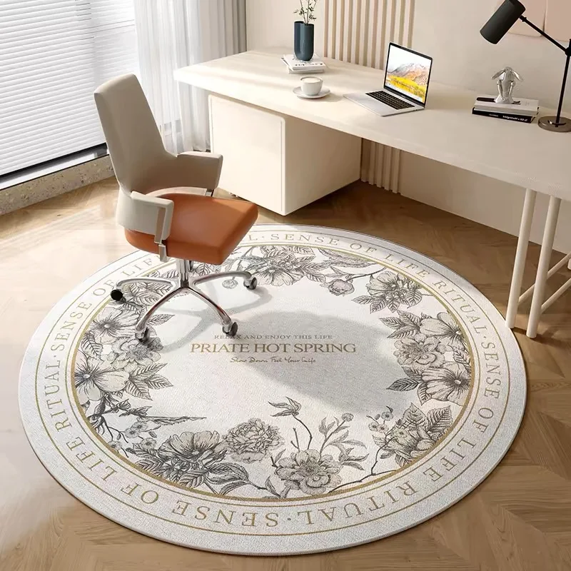 

VIKAMA Round Carpet, Computer Chair, Floor Mat, Living Room And Bedroom Mat, Study, Dressing Table Foot Mat, Home Decoration