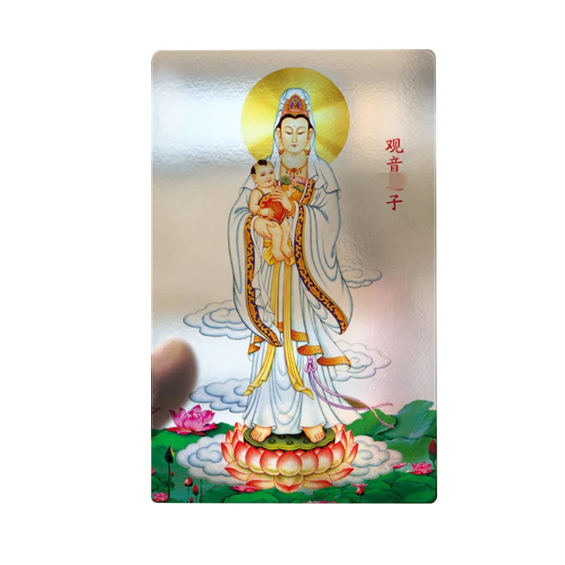 Namo Grote wens naar Tibetaanse Bodhisattva Transparante PVC Boeddha-kaart Veiligheid Amulet Boeddhistische benodigdheden Boeddha-kaart