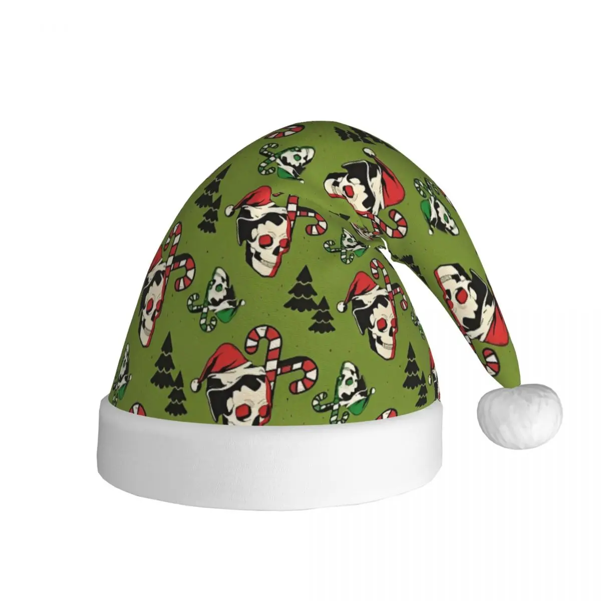 Christmas Skulls Cute Cartoon Christmas Hat for Adult Men Women Santa Hat Cap Xmas Gifts