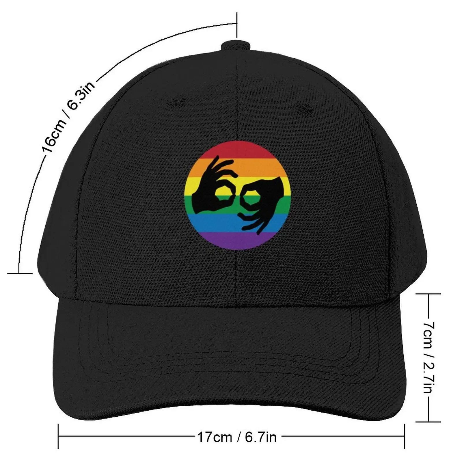 ASL LGBTQ Rainbow American Sign Language Interpreter Symbol Hands Baseball Cap |-F-| Ball Cap Trucker Cap Caps For Men Women's