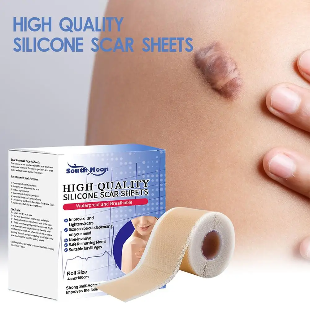 Folhas de cicatrizes de silicone tiras de remoção de colisão quelóide, cicatrizes queimadas, cicatrizes de barriga, seção C cirúrgica reduzindo acne, mandris, tratamentos q2t6