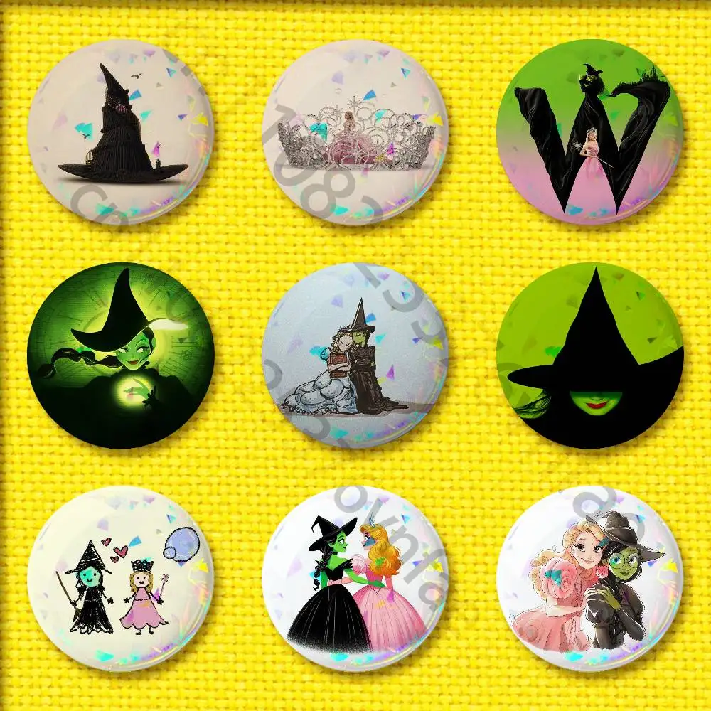 

W-WickeES Elphaba G-Glinda Badge For 44mm 25mm 75mm 32mm 58mm Round Pin Brooch Insignia Cover Accessories