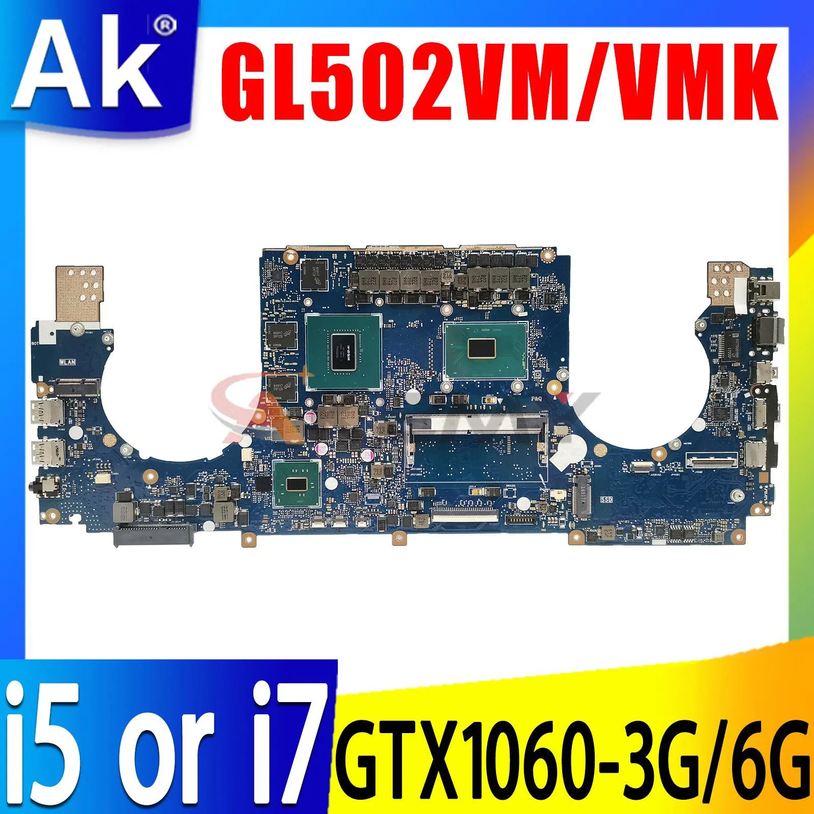 

Материнская плата Shenzhen GL502VM GTX1060 GPU I5 I7 CPU 8 Гб RAM для ASUS S5VM S5V GL502VMZ GL502VMK GL502VML GL502V Материнская плата ноутбука