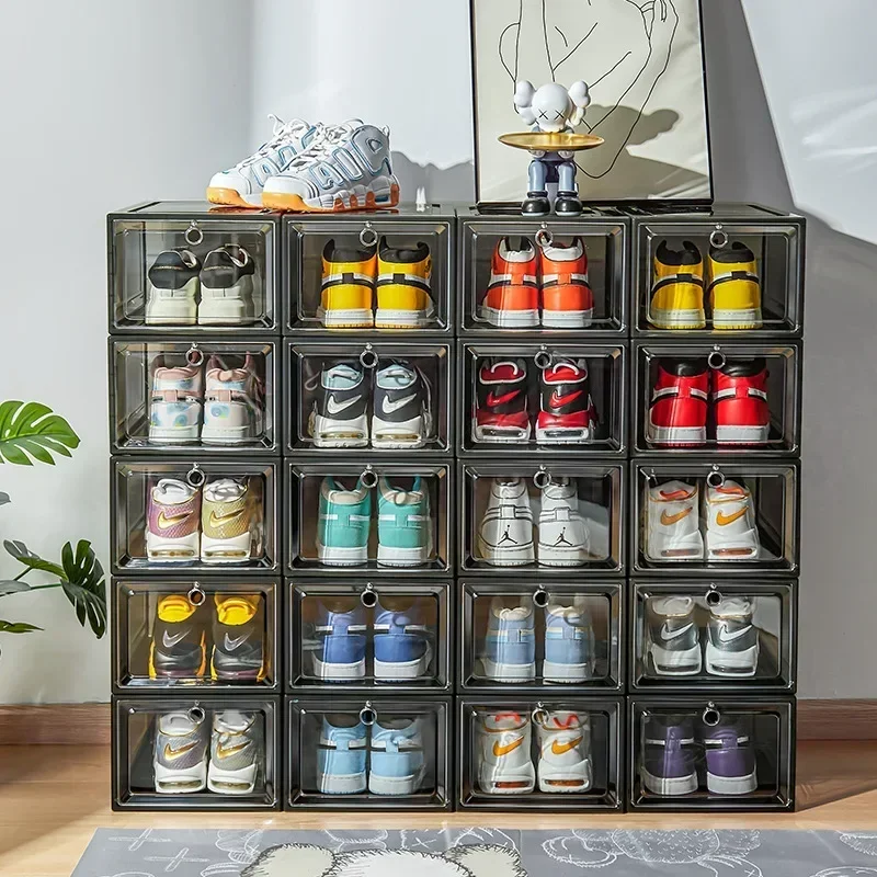 Large Transparent Stackable Storage Box, Dustproof and Waterproof Transparent Basketball Shoe Box