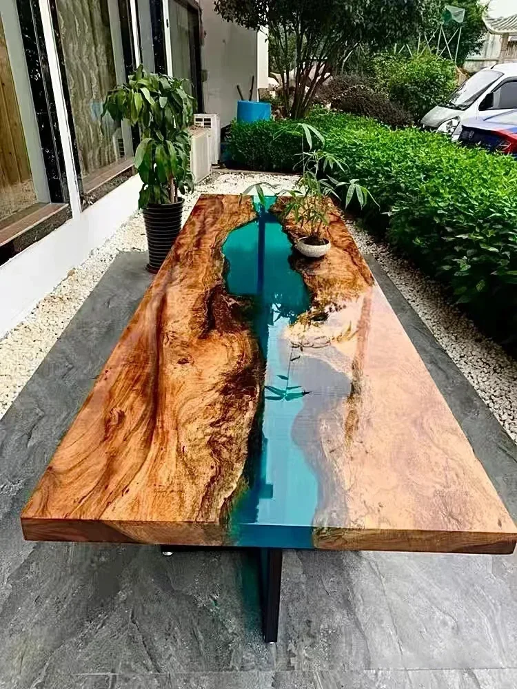 resin river table creative waves teapoplar Internet celebrity coffee countertop desk