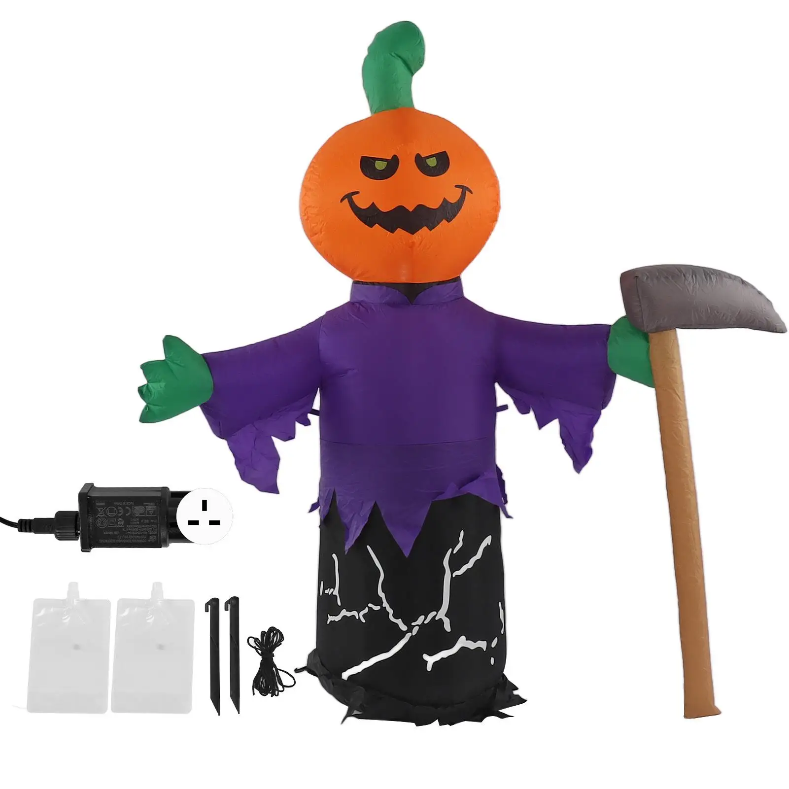 

5Ft Halloween Inflatable Death Pumpkin with Axe - IP44 Waterproof Outdoor Decoration for Courtyards & Festivals