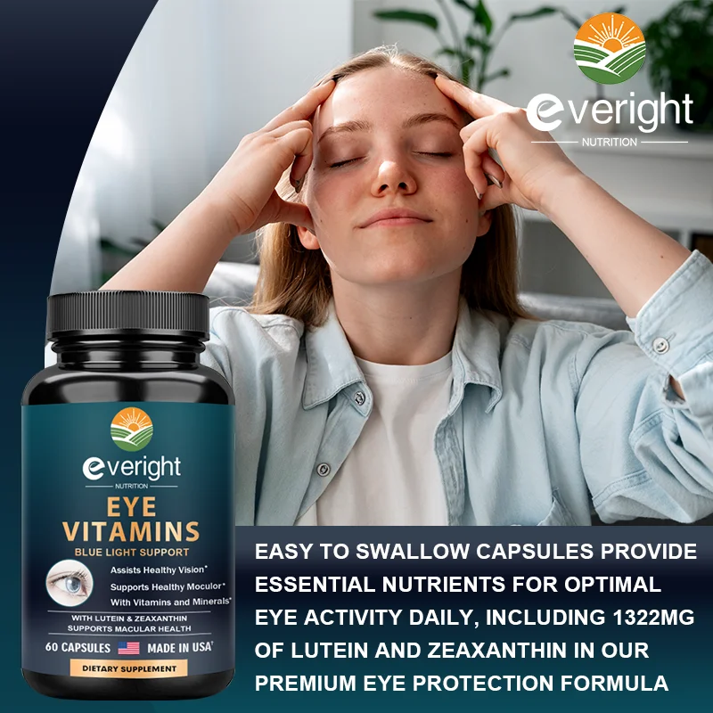 Eye Vitamins Lutein, Zeaxanthin & Bilberry Extract - Supports Eye Strain, Dry Eyes, and Vision Health - Lutein Blend Capsules