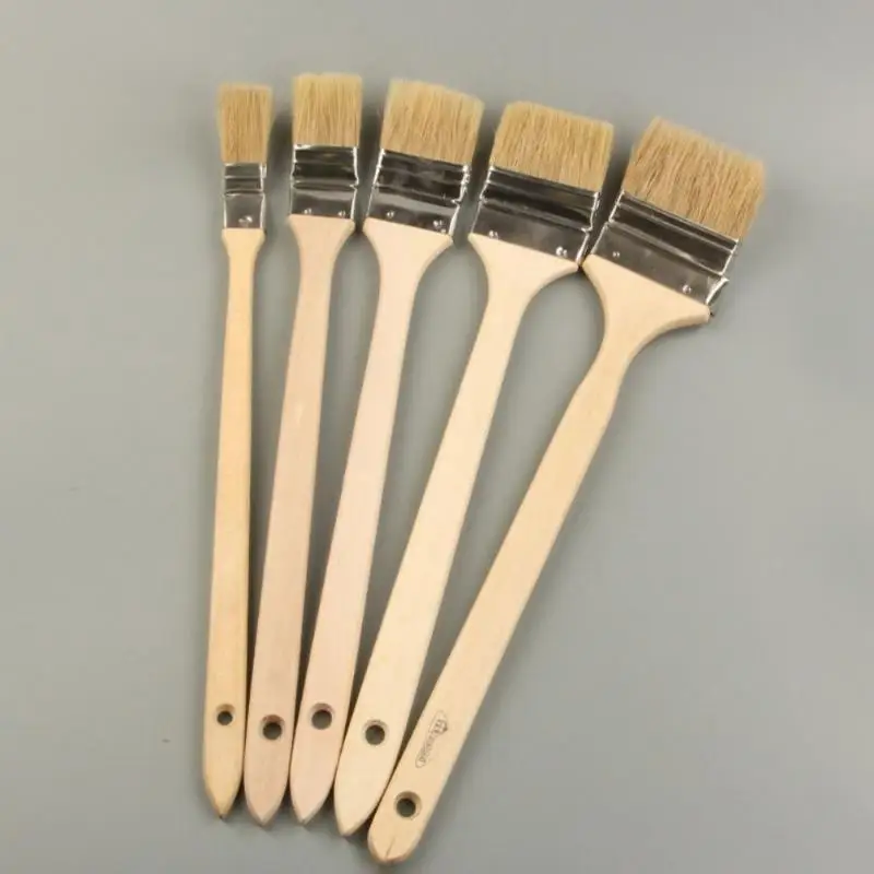 Long Handle Angled Bent Paint Brush Thick Mixed Fiber Bristle Durable for Professional Painter Daily Construction Use
