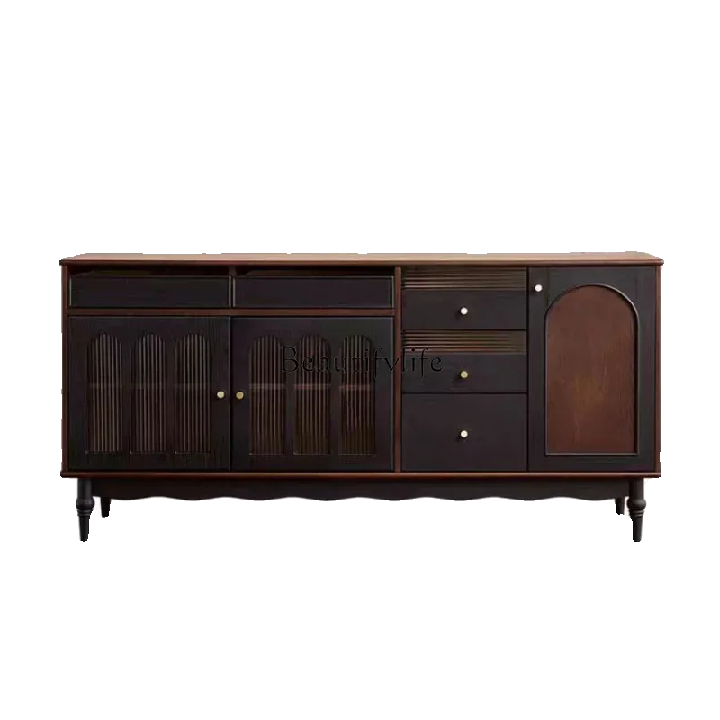 

ls 04Nordic solid wood dining side cabinet light luxury household restaurant storage small apartment locker