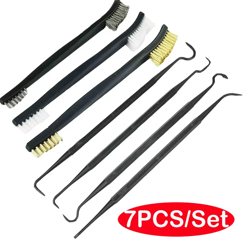 

1 Set Car Detailing Cleaning Tool Multipurpose Wire Brushes 4 Nylon Brush and 3 Double-headed Finished Auto Accessories