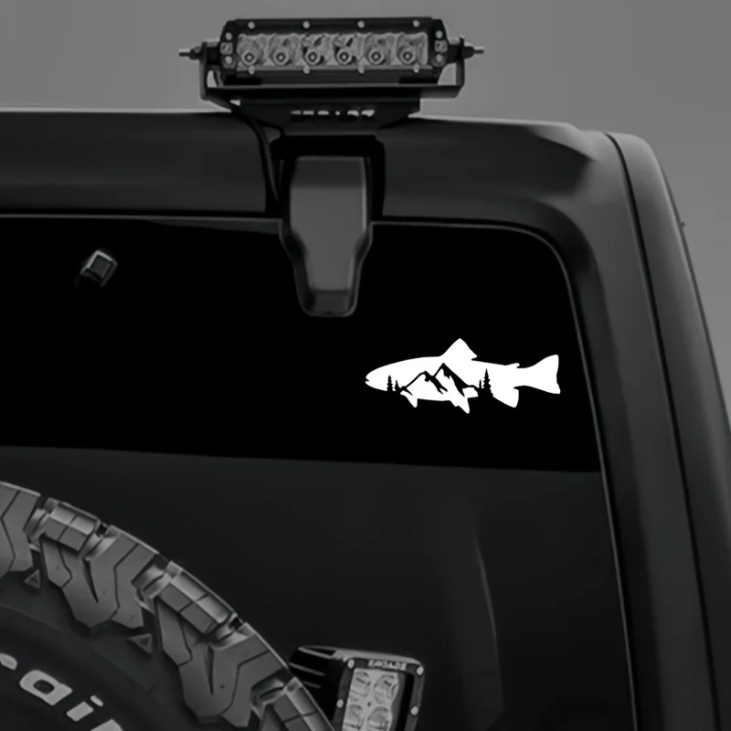 Trout Fishing Vinyl Sticker 5.9in Self Adhesive Decal for Car Truck Motorcycle Helmet Laptop Mug Wall Outdoor Sport