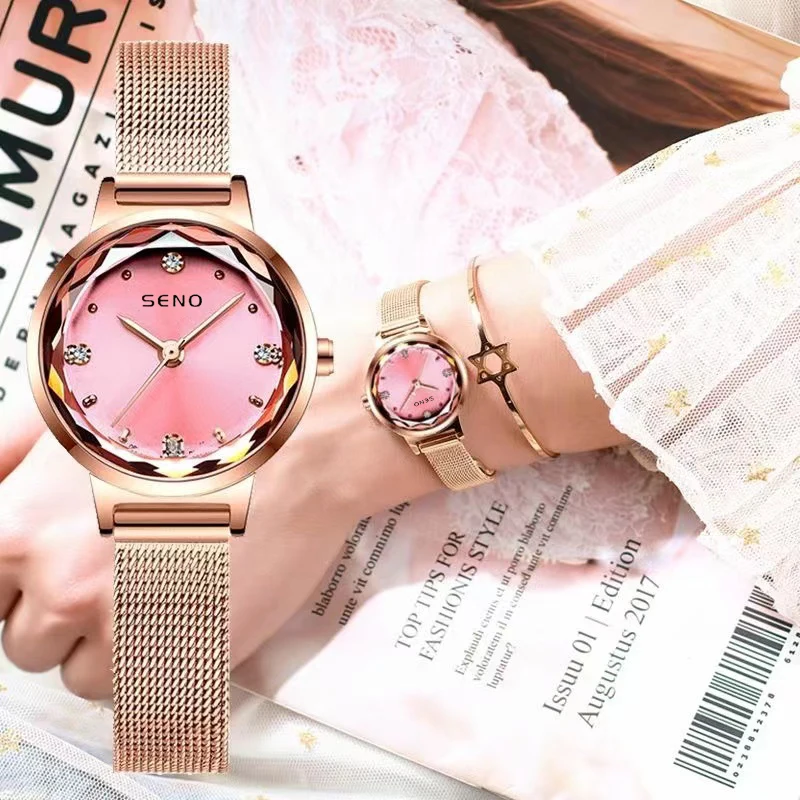 Watches Fashion Elegant Diamond Mesh Strap Women's Watch Waterproof Quartz Watch Ladies Watch