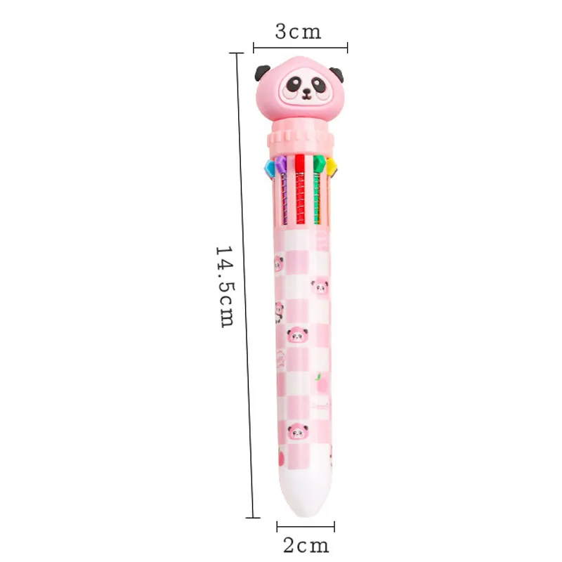 Kawaii Honey Peach Dundun Bear 10 Color Ballpoint Pen Cute Press Ballpoint Pen School Supplies Office Stationery Creative Prize