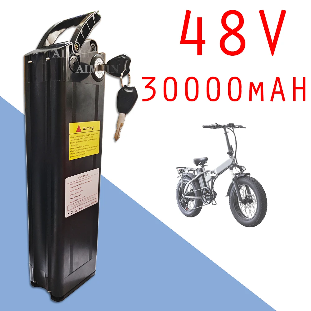 シルバーフィッシュ用 48V バッテリー 30Ah 18650 リチウムイオンバッテリー BMS アルミケース付き 盗難防止ロック