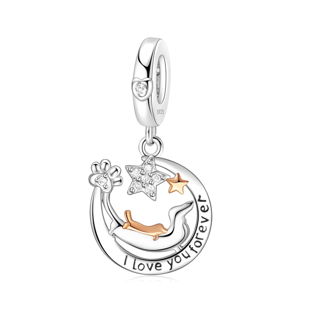 Pan Charms Original Cute Dog Dangle Charm Bracelet Pendant Jewelry