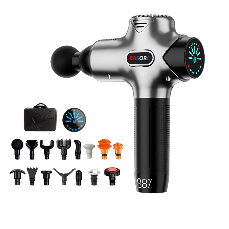 2024 New Upgrade Heat Massage Gun, Easore X7 Pro Deep Muscle Massager With 15 Heads Brushless Motor For Home Gym