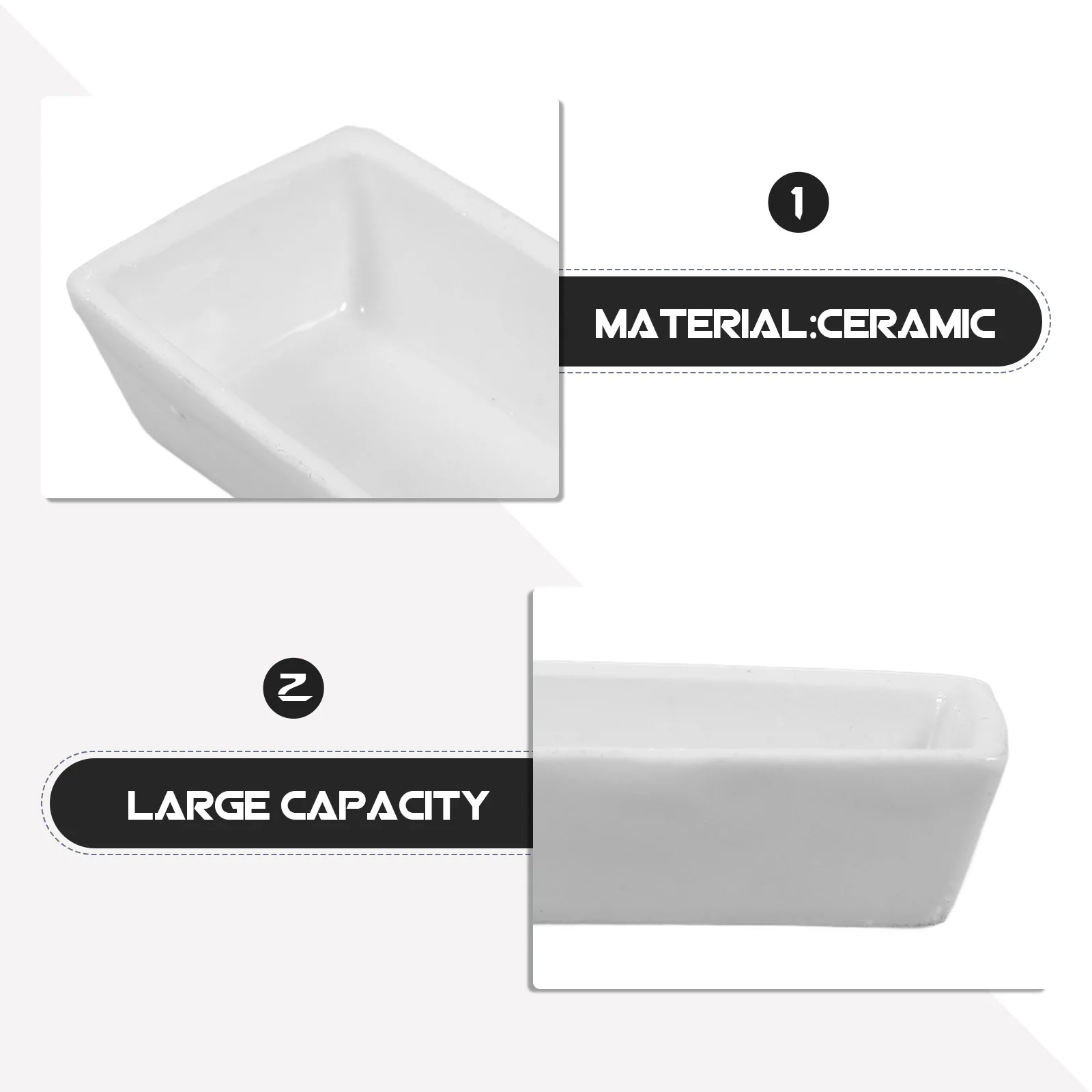 

10Pcs Ceramic Crucible Dish High Heat Resistant Laboratory Burning Holder Large Capacity Ash Dish Ceramic Burning Holder