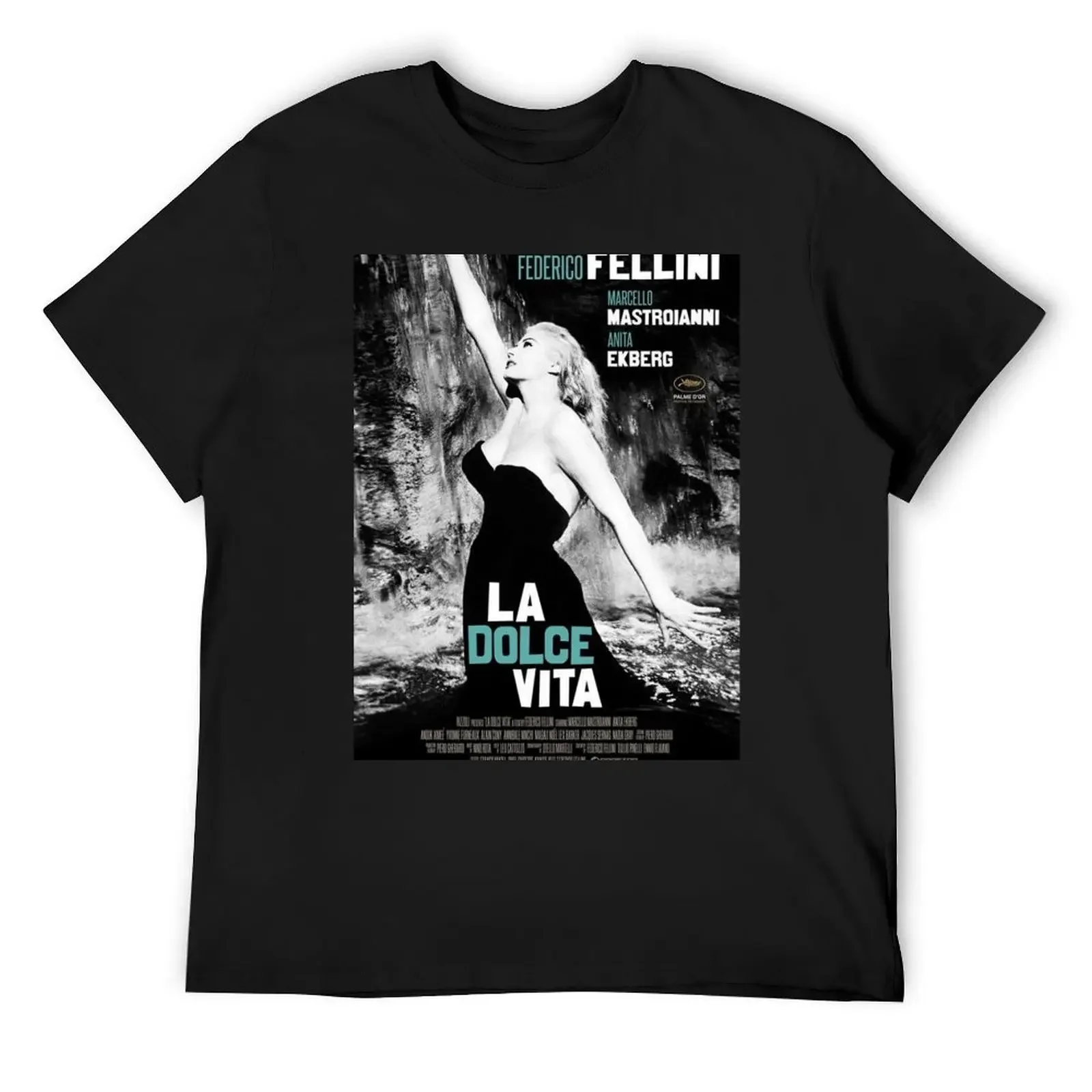 La Dolce Vita by Federico Fellini Movie Poster T-Shirt Blouse graphic t shirt vintage T-shirts for men cotton