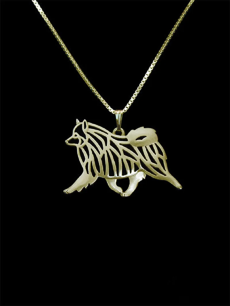 Keeshond Dog Pendant Necklace