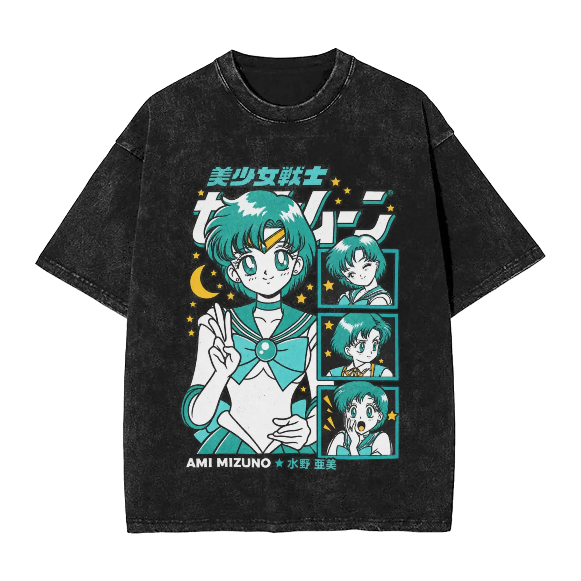 Sailors Moons Anime T Shirt for Men Pure Cotton Vintage T-Shirt O Neck  Tees Short Sleeve Clothing Printed