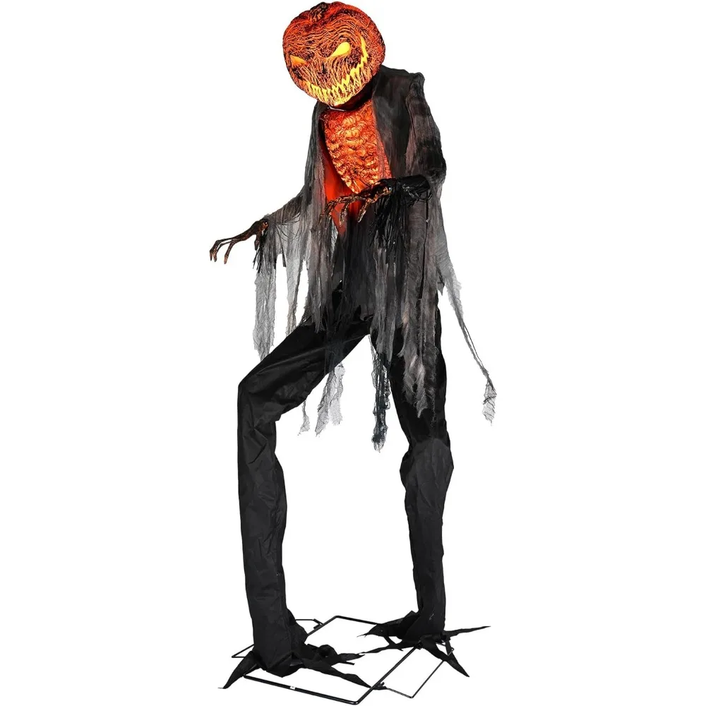 7 Ft Scary Giant Large Animated Halloween Decorations Evil Monster Alien, Jack-O-Lantern Pumpkin Props