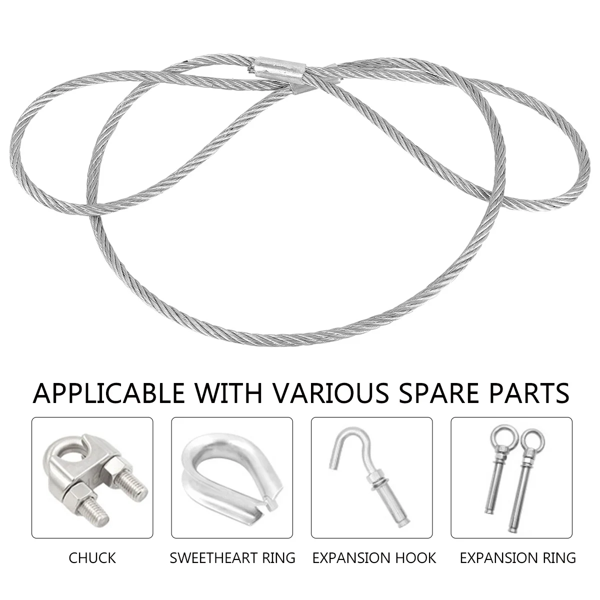 1 peça corda de fio de aço trançado 3mm cordão de cabo de segurança flexível resistente ao corte para proteção de equipamentos de palco vinil