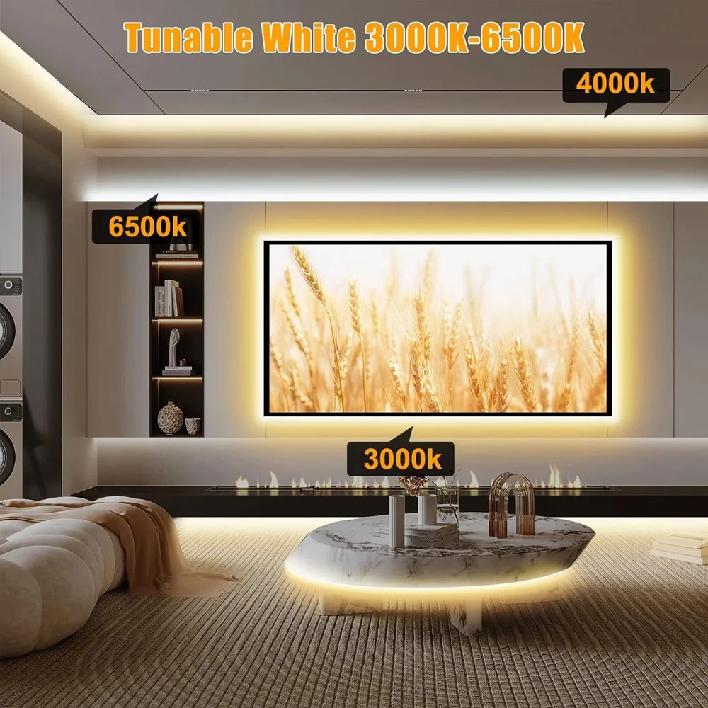 10m 20m Tuya WiFi COB LED Strip 24V Dimmable Flexible Room Light Warm White 3000K 4000K 6000K RF Remote for Alexa Home Assistant - view 3