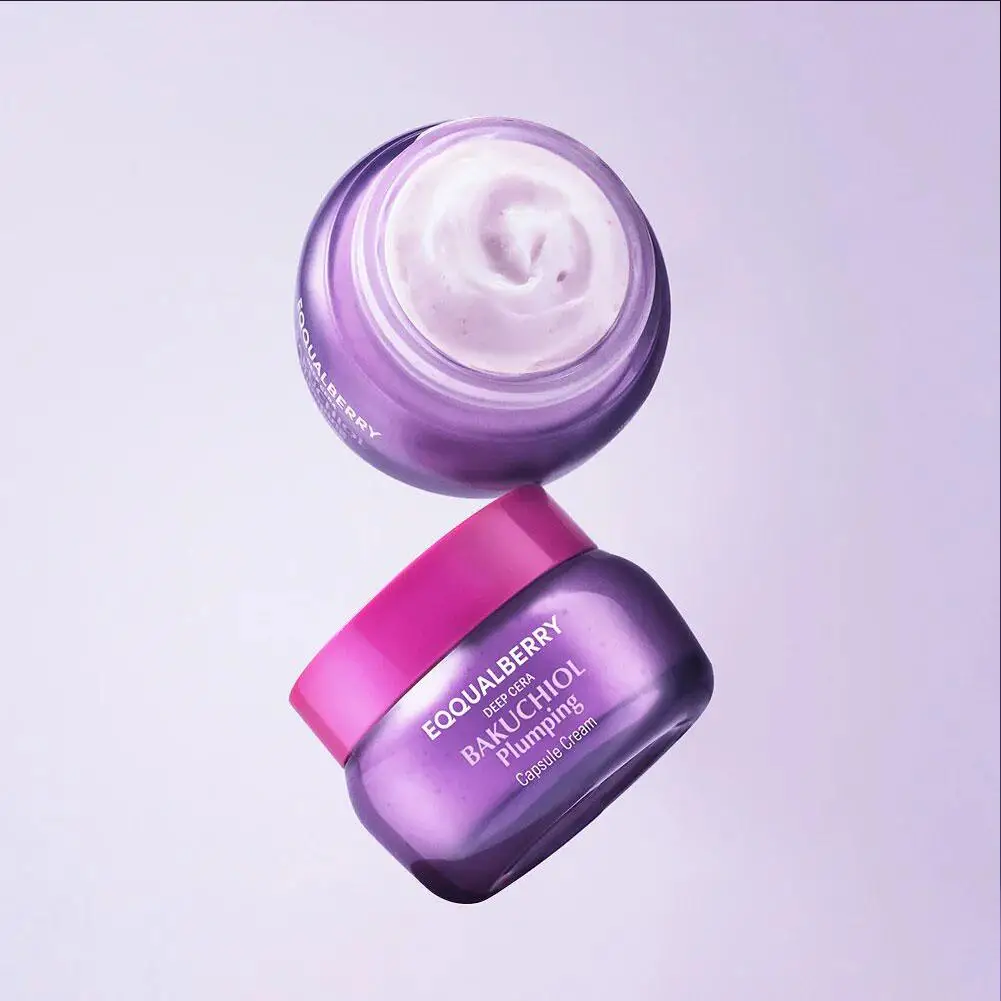 

EQQUALBERRY DEEP CERA BAKUCHIOL Plumping Capsule Cream Оригинальный фиолетовый Psoralenol Глубоко увлажняющий бальзам Нежный натуральный увлажняющий крем